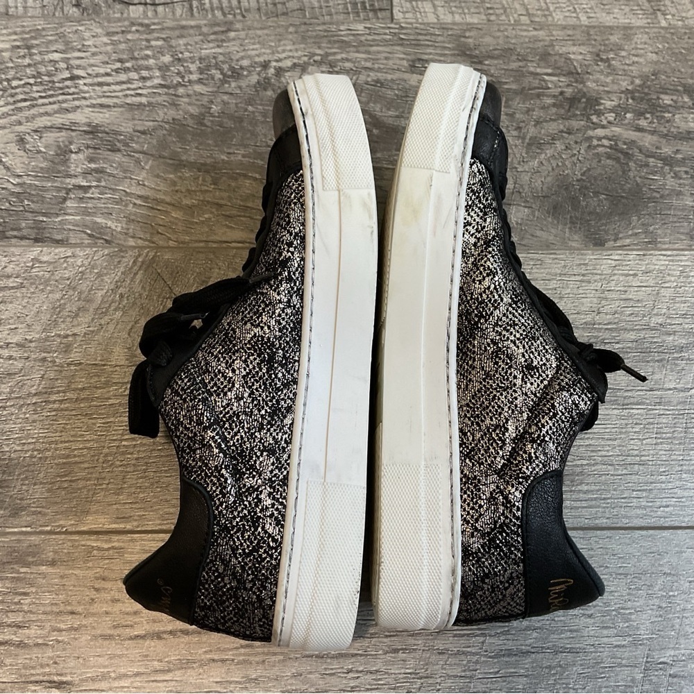 Nira Rubens Black Metallic Glitter Animal Print Sneakers Size 40 US 10 - Picture 5 of 8